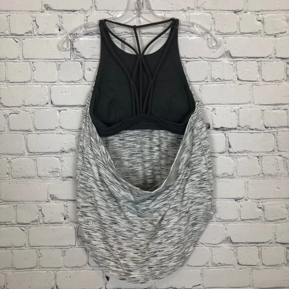 Lululemon Raise The Barre Tank Size 6 Tiger Space Dye Black White Dark Carbon - Picture 3 of 6